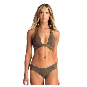 Top and bottom! Vitamin A Adriana Wrap Halter Top and Triple Strap Bikini Bottom